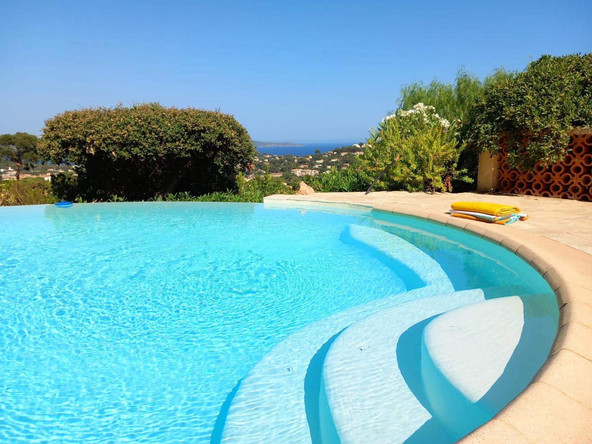 4-Star Private Villa With Heated Pool And Panoramic Sea View At Gulf De Saint Tropez كافالير سور مير المظهر الخارجي الصورة